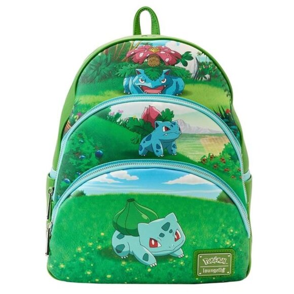 Loungefly Handbags - NWT Loungefly Pokemon Bulbasaur Evolutions Triple Pocket Mini Backpack